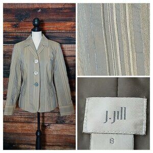 J Jill Blazer Jacket Size 8 Striped